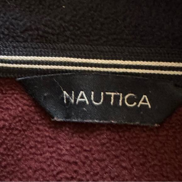 Nautica navy burgundy zippered fleece jacket size large L
b28 - Picture 2 of 5
